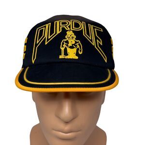 Purdue University Vintage Trucker Mesh Indie Hipster Frat Black Hat SnapBack